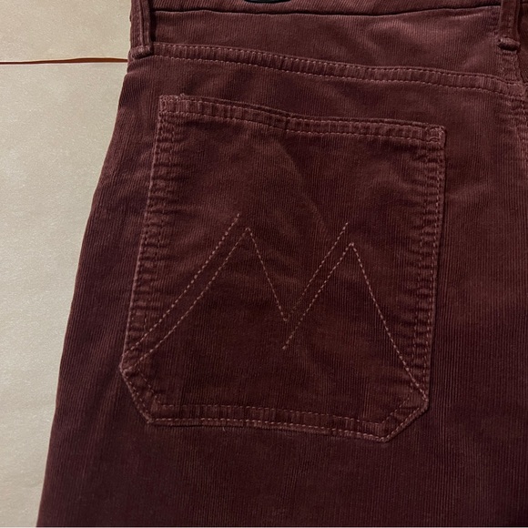 Mother | The Patch Pocket Roller Skimp Wide Leg Corduroy Rum Russian Size 31 - Picture 12 of 14